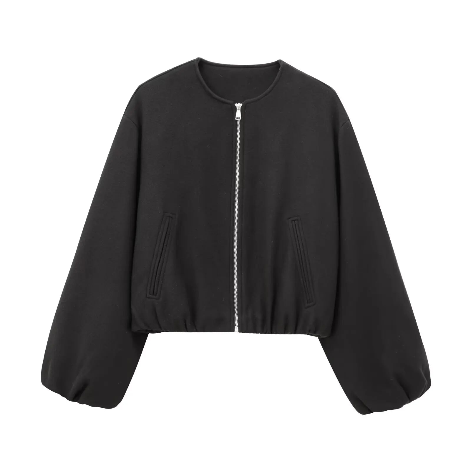 MUJER Red Zipper Bomber Jackets for Women Soft Cropped Jackets Woman 2025 Long Sleeve Woman's Sports Jacket New in Outerwears