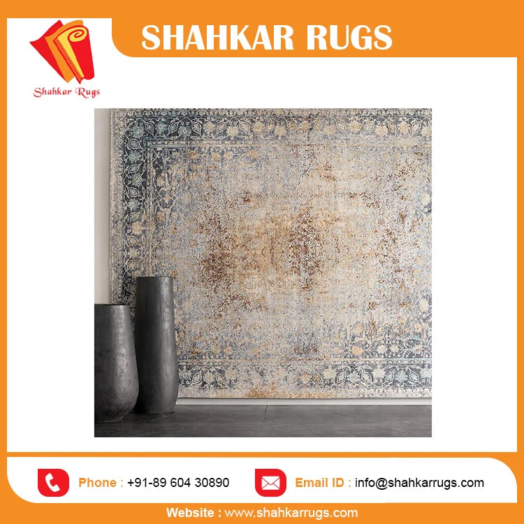 Handmade Hand Knotted Wool Rectangle Carpet Rug Customized Abstract Modern Antimicrobial Washable Medium Pile Commercial Rugs